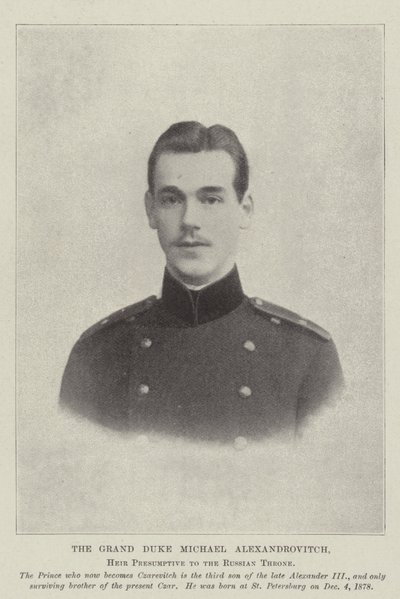 Velkovévoda Michael Alexandrovič, dědic předpokládaného ruského trůnu od English Photographer