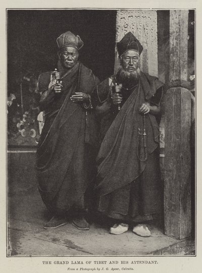 Velký lama Tibetu a jeho pomocník od English Photographer