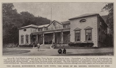 Grange, Rondebosch, poblíž Kapského Města, domov pana Rhodese, zničený ohněm od English Photographer