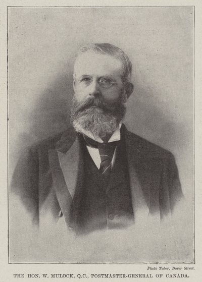 Ctihodný W Mulock, QC, generální poštmistr Kanady od English Photographer
