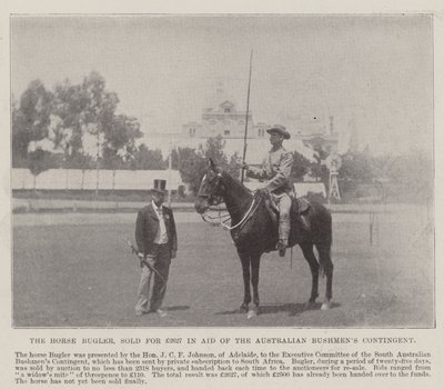 The Horse Bugler, prodaný za 2627 liber v Aid of the Australian Bushmens Contingent, Adelaide. Ilustrace pro The Illustrated London News, 26. května 1900 od English Photographer