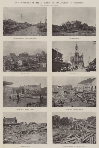 Hurikán v Texasu, Scény devastace v Galvestonu od English Photographer
