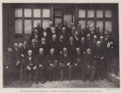 Irská daňová otázka, vůdci setkání v Mansion House v Dublinu od English Photographer