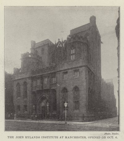John Rylands Institute v Manchesteru byl otevřen 6. října od English Photographer
