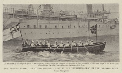 Kaisers Příjezd do Konstantinopole, ponechání Hohenzollernů v Imperial Barge od English Photographer