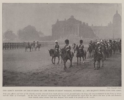 The Kings Review of the Guards on the Horse Guards Parade, 27. října, Jeho Veličenstvo kontroluje linie od English Photographer