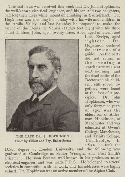 Zesnulý doktor J Hopkinson od English Photographer