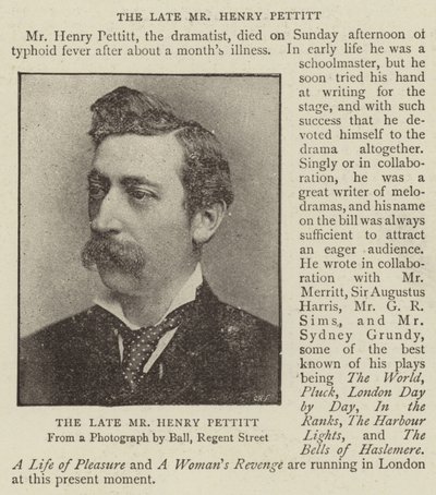 Zesnulý pan Henry Pettitt od English Photographer