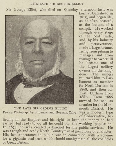 Zesnulý sir George Elliot od English Photographer
