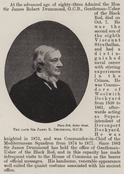 Zesnulý sir James R Drummond, GCB od English Photographer