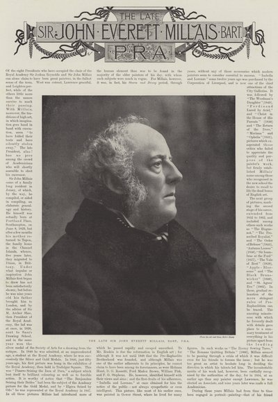 Zesnulý sir John Everett Millais, Nekrology od English Photographer