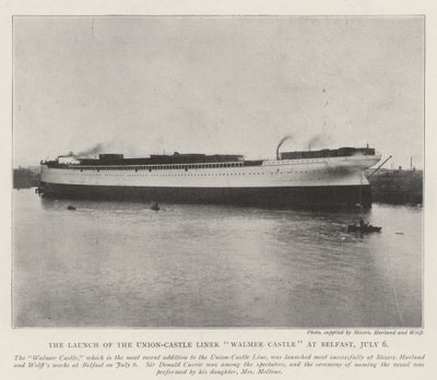 Zahájení provozu Union-Castle Liner Zámek Walmer v Belfastu, 6. července od English Photographer