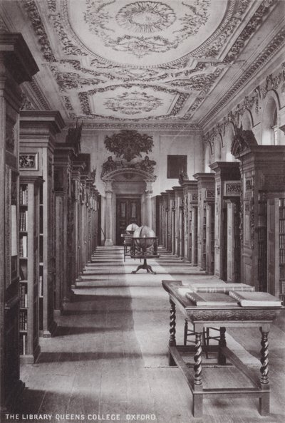 The Library Queens College, Oxford od English Photographer