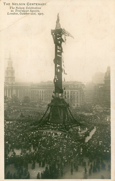 Oslava Nelsona na Trafalgar Square v Londýně, 21. října 1905 od English Photographer