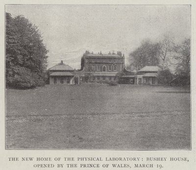 Nový domov fyzikální laboratoře, Bushey House, otevřen princem z Walesu, 19. března od English Photographer