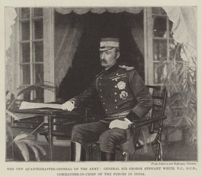 Nový generální velitel armády, generál Sir George Stewart White, VC, GCB, vrchní velitel sil v Indii od English Photographer