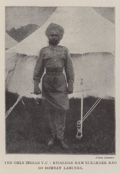 Jediný indický VC, Risaldar Ram Elxander Rao, 1st Bombay Lancers od English Photographer