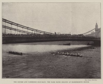 Oxford a Cambridge Boat-Race, Dark Blues vedoucí na Hammersmith Bridge od English Photographer