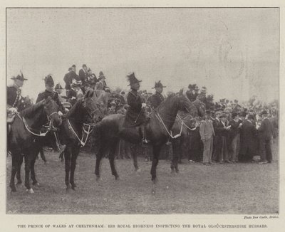 Princ z Walesu v Cheltenhamu, Jeho královská Výsost inspekce královských husarů z Gloucestershire od English Photographer