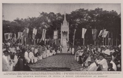 Narozeniny královny v Indii, hinduistická oslava v Bombaji od English Photographer