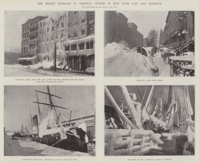 Nedávná vánice v Americe, scény v New Yorku a přístavu od English Photographer