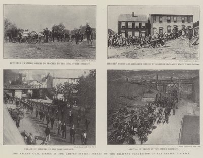 Nedávná uhelná stávka ve Spojených státech, scény vojenské okupace Strike District od English Photographer