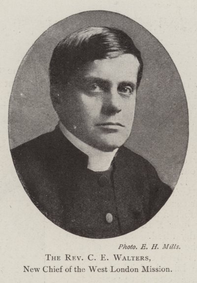 Reverend C E Walters, nový náčelník mise v západním Londýně od English Photographer