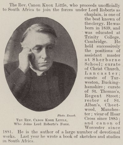 Reverend Canon Knox Little, který se připojuje k Lord Robertss Force od English Photographer