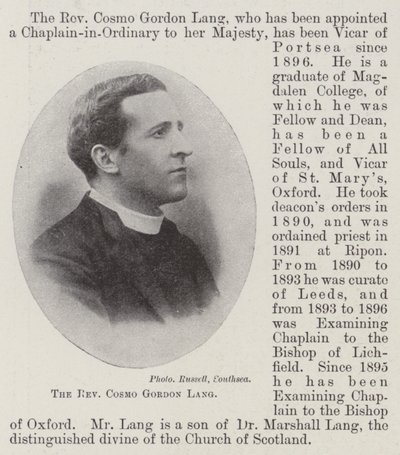 Reverend Cosmo Gordon Lang od English Photographer