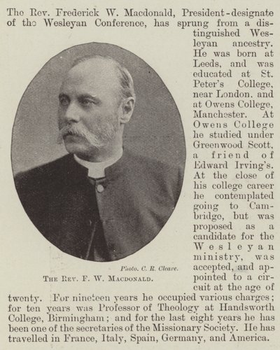 Reverend FW Macdonald od English Photographer