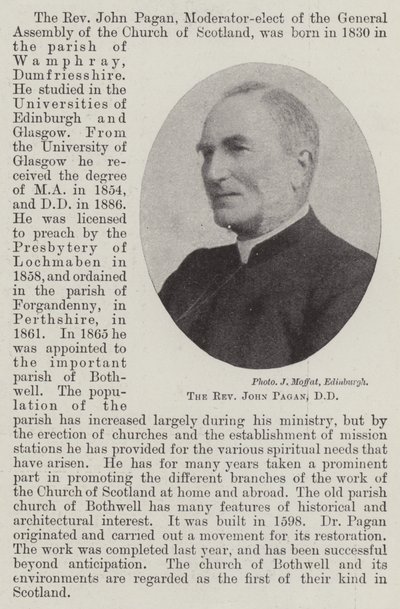 Reverend John Pagan, DD od English Photographer