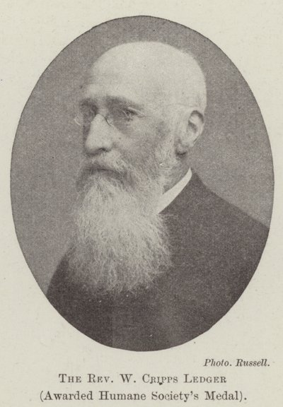 Reverend W Cripps Ledger, oceněná medailí Humane Societys od English Photographer