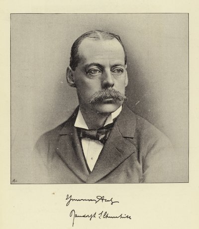 The Right Hon Lord Randolph Churchill, zesnulý kancléř státní pokladny a bývalý vůdce Dolní sněmovny od English Photographer