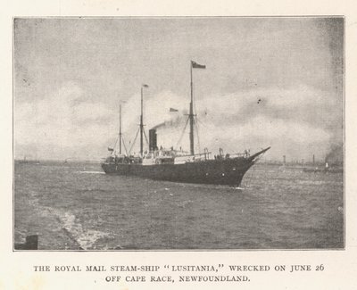 Parník Royal Mail Lusitania, vrak 26. června u Cape Race, Newfoundland od English Photographer