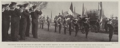 Královská návštěva na západě Anglie, příjezd králů do areálu Britannia Royal Naval College, 7. března od English Photographer