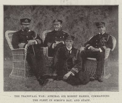 Transvaalská válka, admirál sir Robert Harris, velící flotile v Simons Bay a štáb od English Photographer