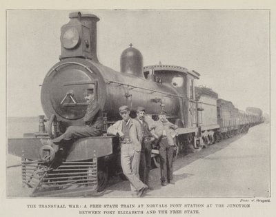 Transvaalská válka, vlak svobodného státu na nádraží Norvals Pont na křižovatce mezi Port Elizabeth a Svobodným státem od English Photographer