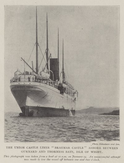 Union Castle Liner Braemar Castle Na břehu mezi Gurnard a Thorness Bays, Isle of Wight od English Photographer