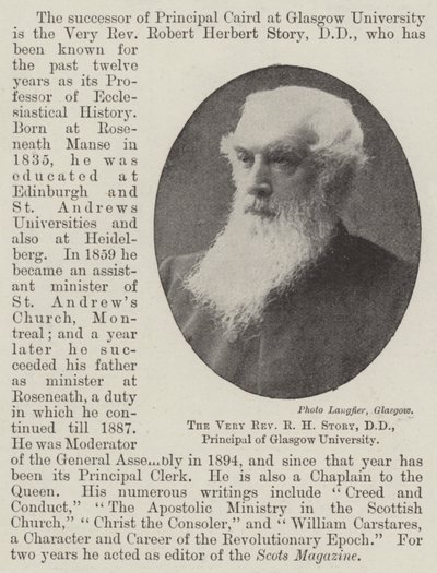 The Very Reverend R H Story, DD, ředitel Glasgow University od English Photographer