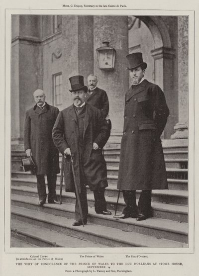 Kondolenční návštěva prince z Walesu u vévody dOrleans ve Stowe House, 14. září od English Photographer