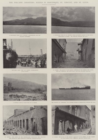 Sopečné katastrofy, scény na Martiniku, Svatém Vincentu a Svaté Lucii od English Photographer