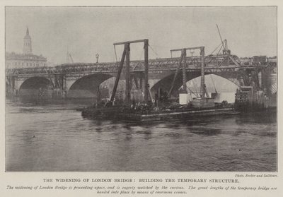 Rozšíření London Bridge, budování dočasné struktury od English Photographer