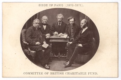 Výbor Britského charitativního fondu, který pomáhá chudým během obléhání Paříže (1870-1871) (čb foto) od English Photographer