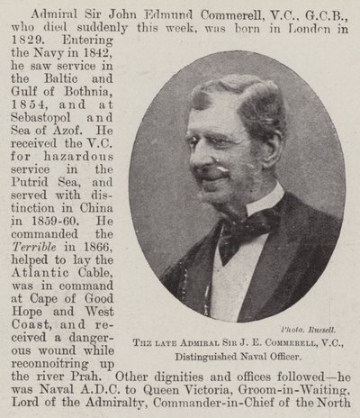 Zesnulý admirál Sir J E Commerell, VC, významný námořní důstojník od English Photographer