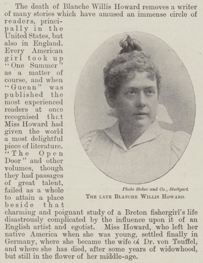 Zesnulá Blanche Willis Howard od English Photographer