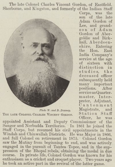 Zesnulý plukovník Charles Vincent Gordon od English Photographer