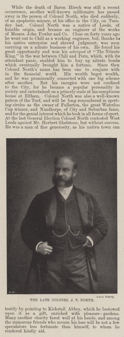 Zesnulý plukovník J T North od English Photographer
