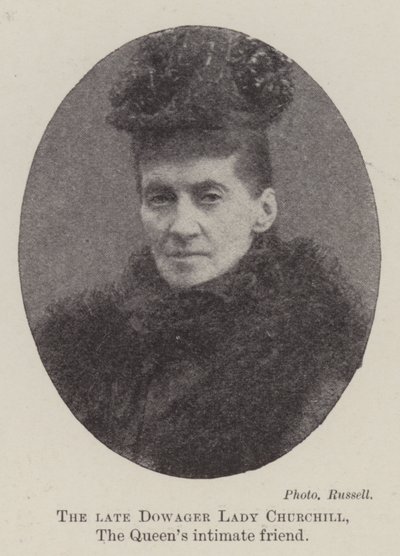 Zesnulá vdova lady Churchillová, důvěrná přítelkyně Queenů od English Photographer