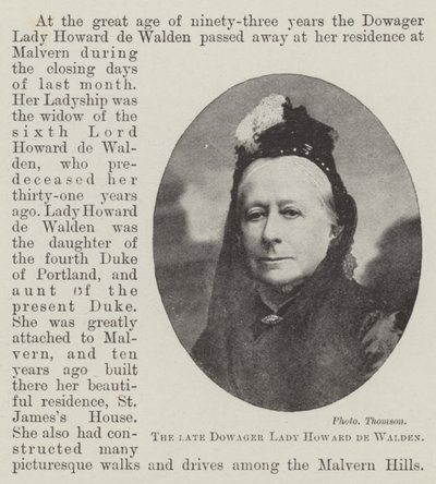 Zesnulá vdova lady Howard de Walden od English Photographer