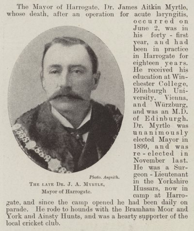 Zesnulý Dr J A Myrtle, starosta Harrogate od English Photographer